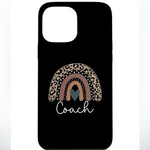 Coach Black Rainbow Leopard Phone Case